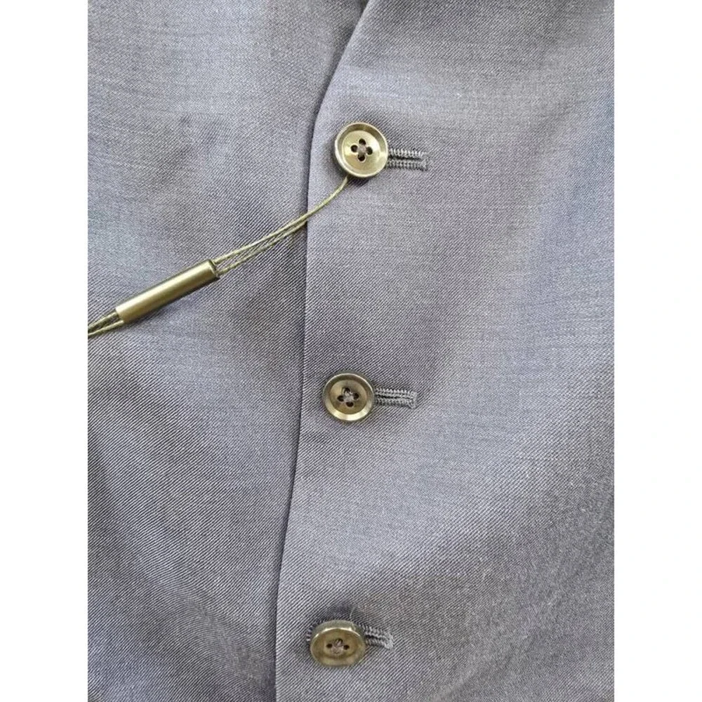 Calvin Klein Slim-Fit Wool Infinite Stretch Suit Vest Men's L Blue Button Front